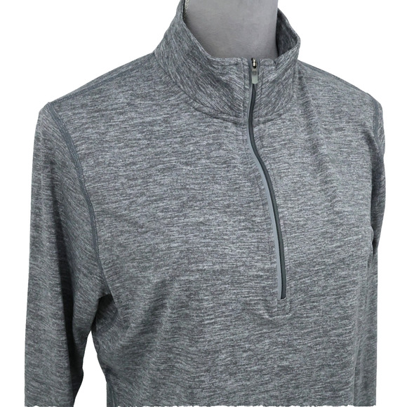 Nike Running Dri Fit Top Womens Large Gray Quarter Zip Thumbholes Exercise Gym - Picture 6 of 16